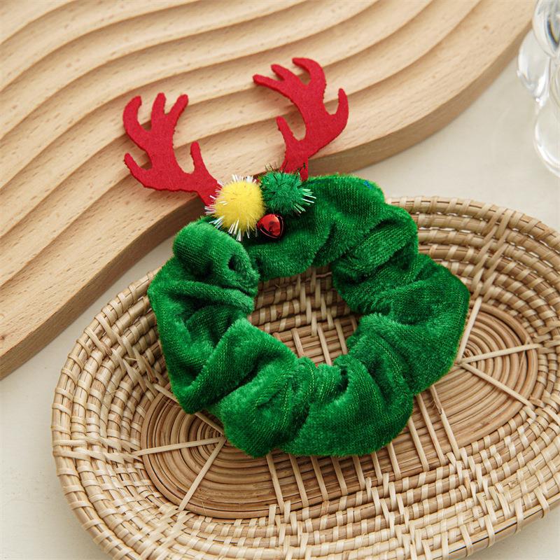 Wholesale Halloween Deer Horn Bat Funny Fleece Hair Scrunchies